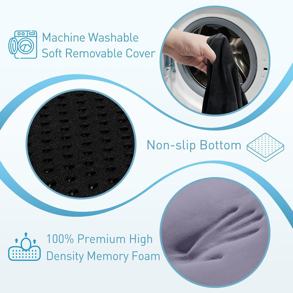 BlissTrends Seat Cushion with Velvet Cover, Thick Memory Foam Cushions for