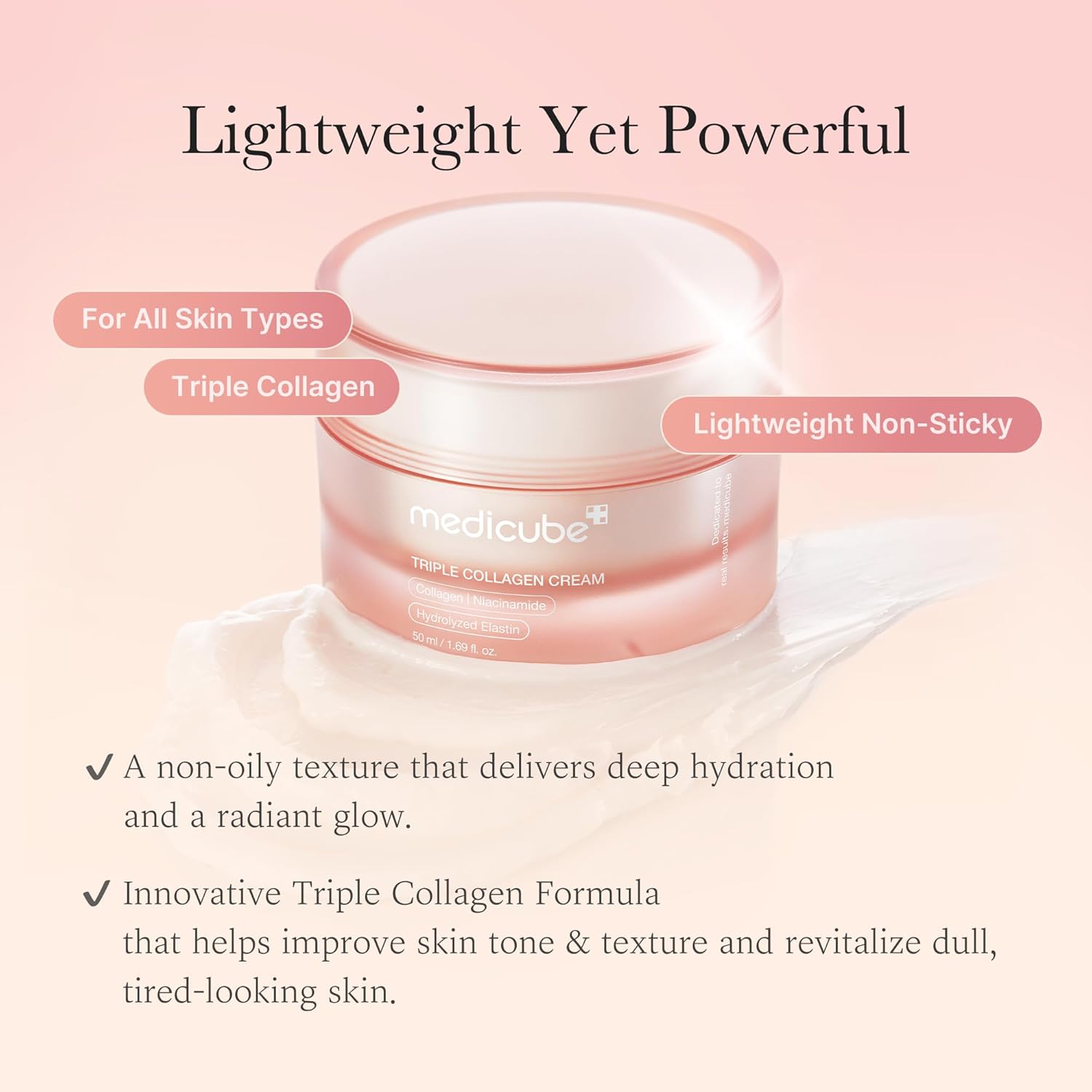 Medicube Triple Collagen Cream - Hydrating & Firming Moisturizer with