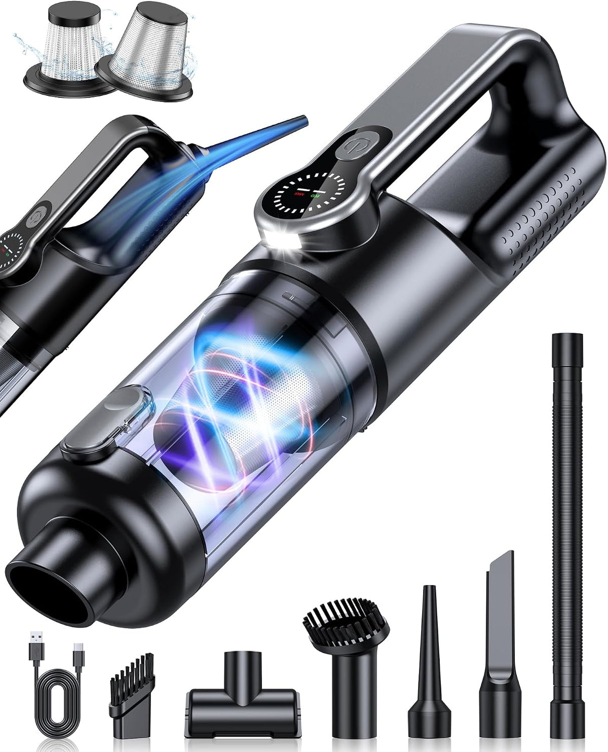 Cordless Handheld Vacuum Cleaner, 2-in-1 Vacuum & Blower, 36000Pa Suction Brushless Motor