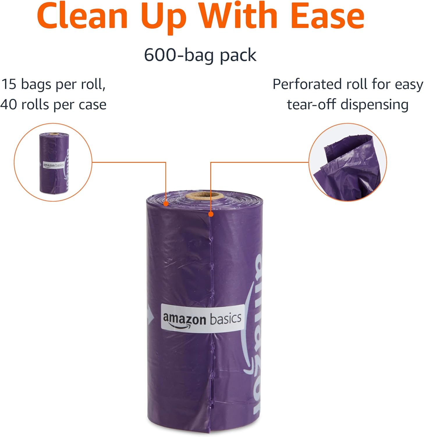 Amazon Basics Premium Lavender Scented Standard Dog Waste Bags, 300 Count (15