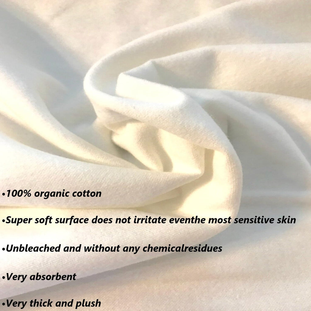 2 Pcs Organic Cotton Flannel for Castor Oil Pack Wrap, Reusable Castor Oil