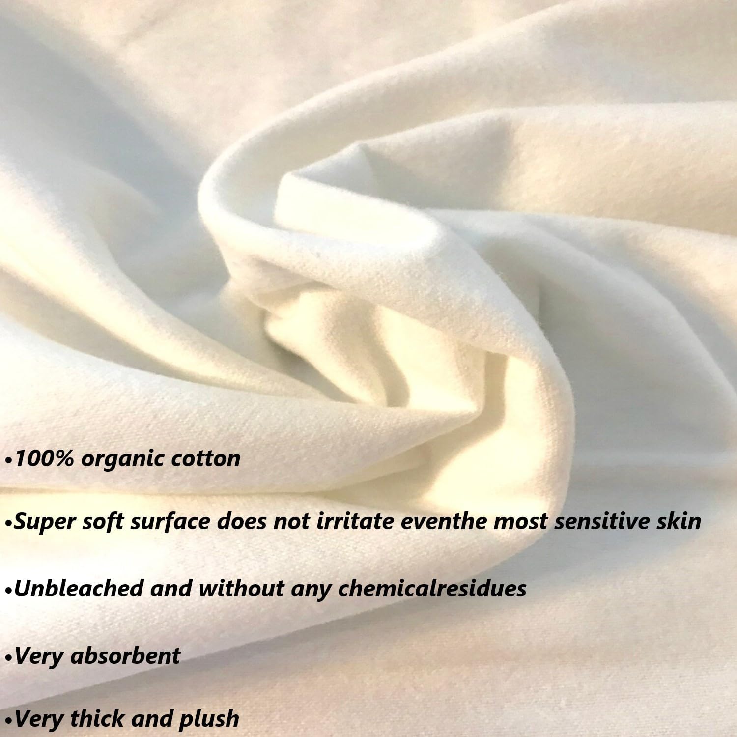 2 Pcs Organic Cotton Flannel for Castor Oil Pack Wrap, Reusable Castor Oil