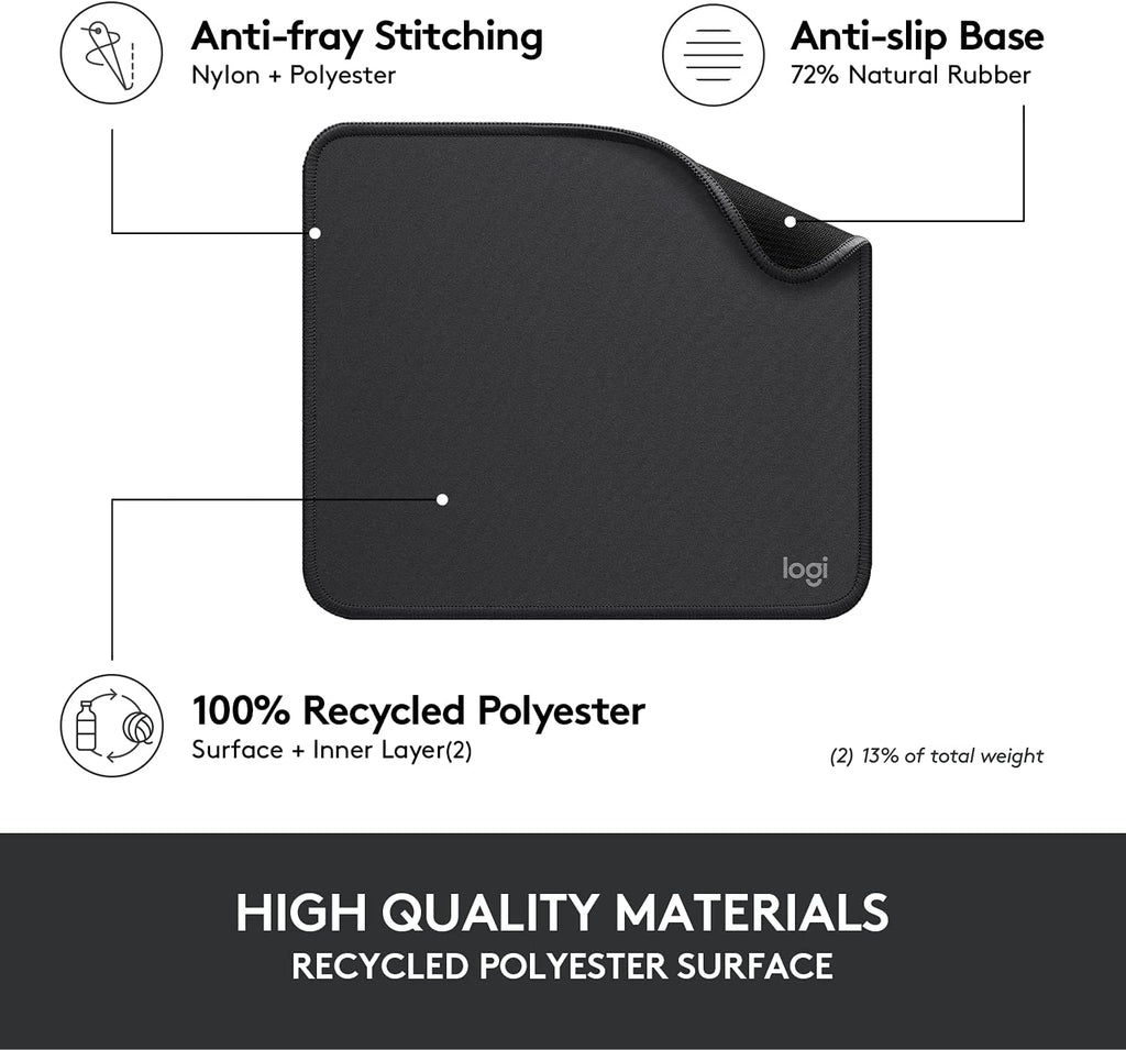Logitech Mouse Pad - Studio Series, Computer Mouse Mat with Anti-Slip Rubber