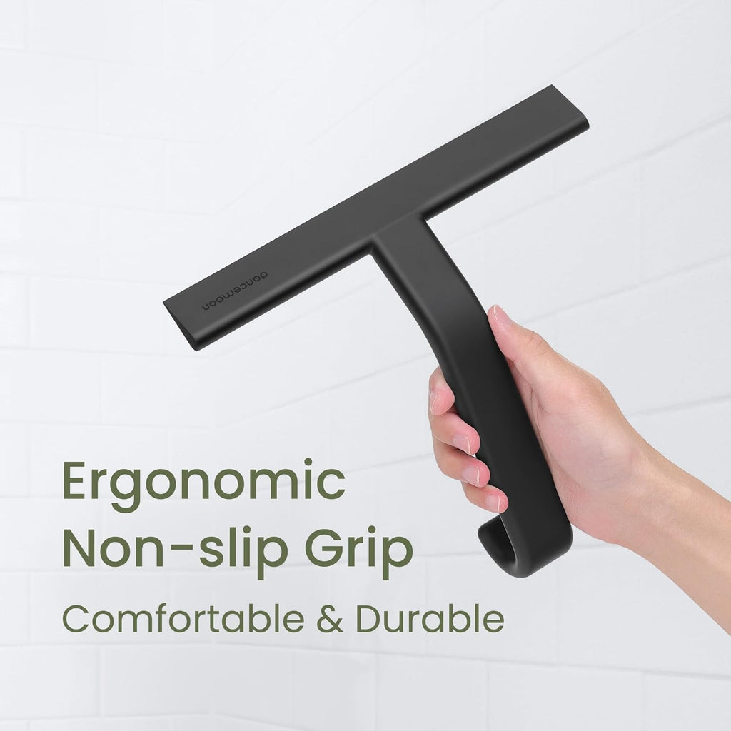 dancemoon JustHang Shower Squeegee for Glass Doors, All-in-One Award-Winning