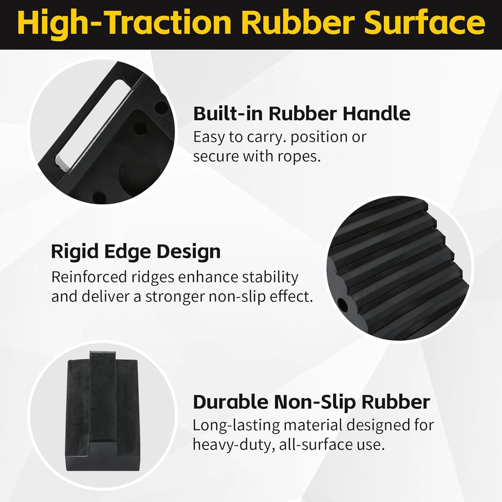 MaxxHaul Solid Rubber Wheel Chock 2-Pack