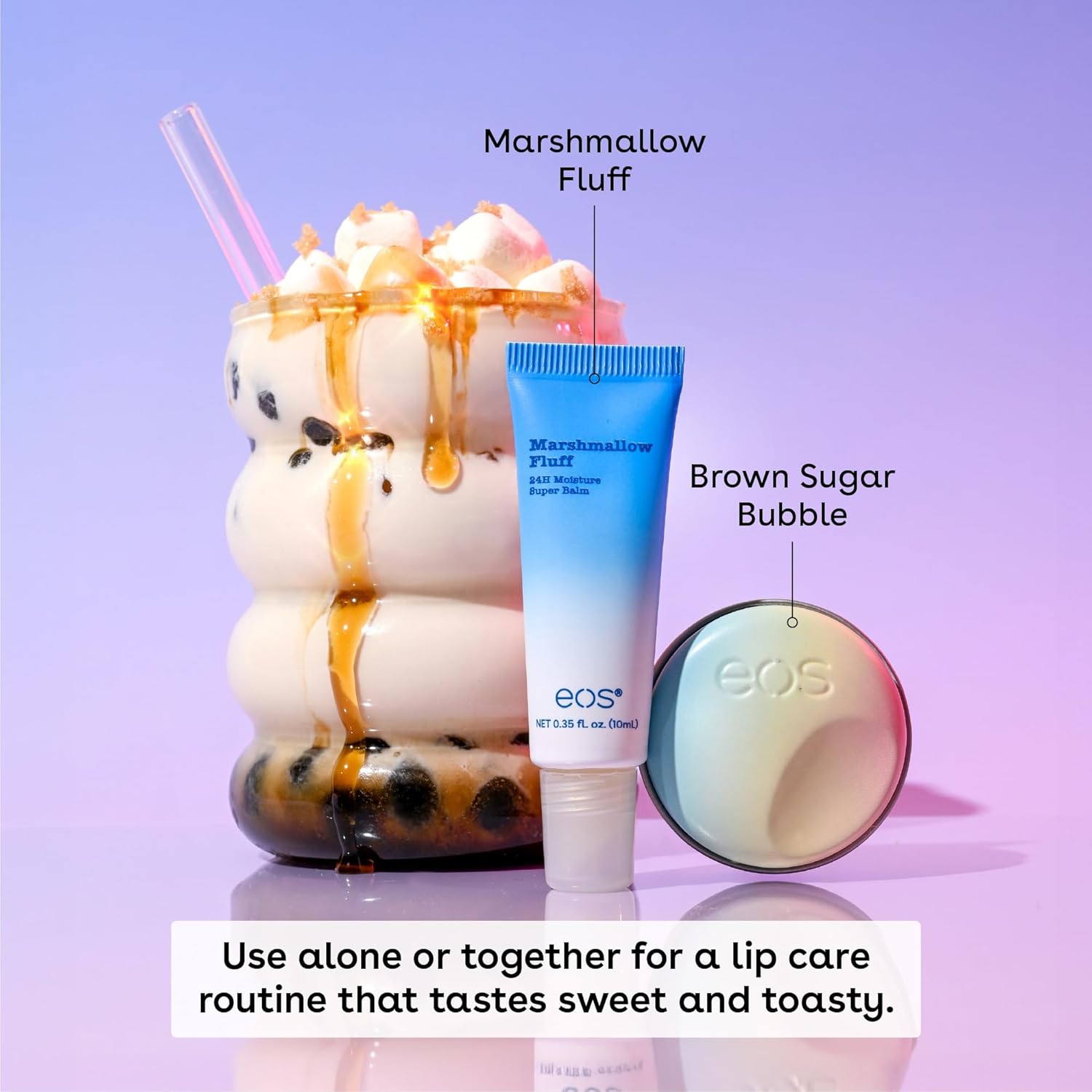 eos Flavor Lab Secret Menu Gift Set - Brown Sugar Boba Lip Scrub Exfoliator &