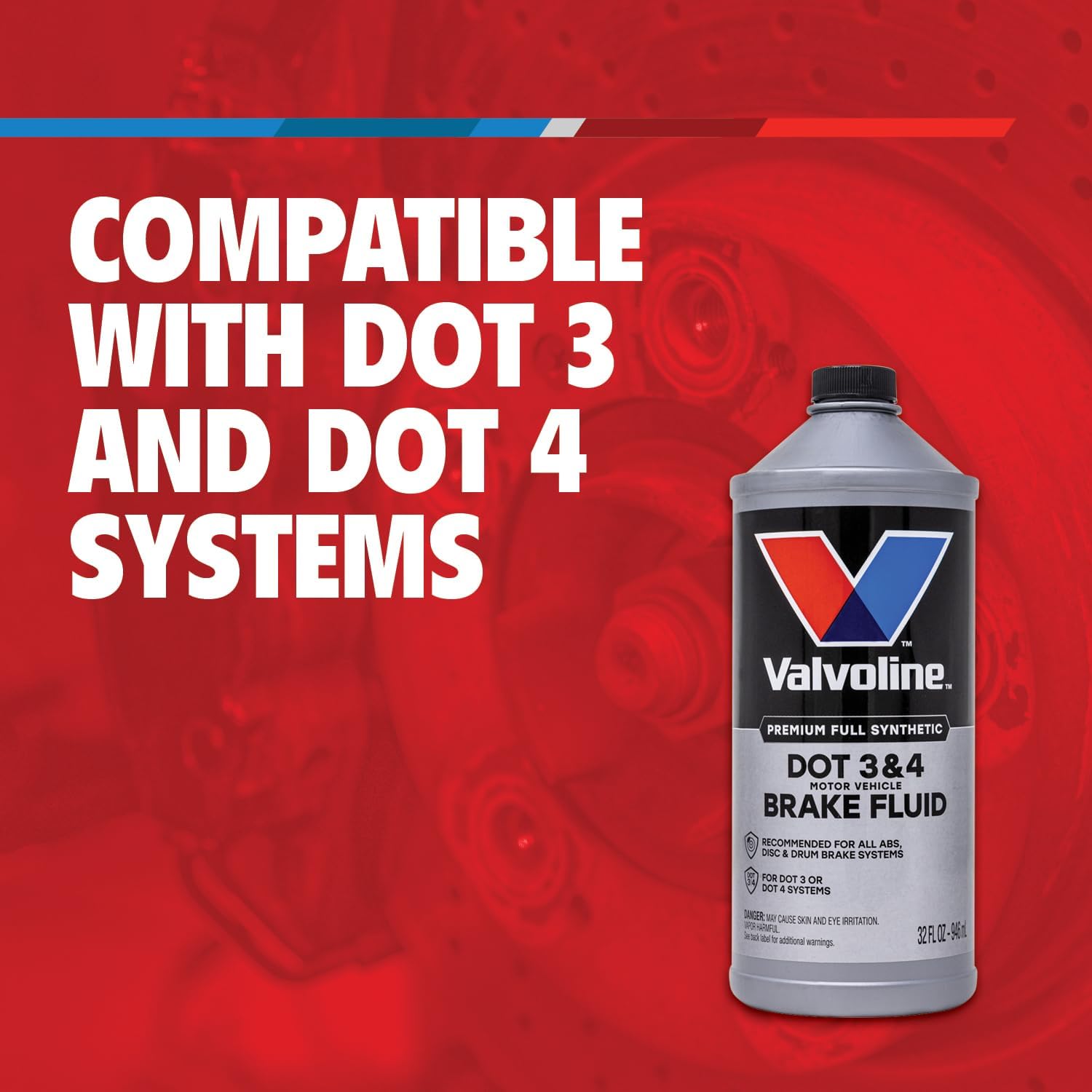 Valvoline DOT 3 & 4 Synthetic Brake Fluid with High Boiling Point, Corrosion