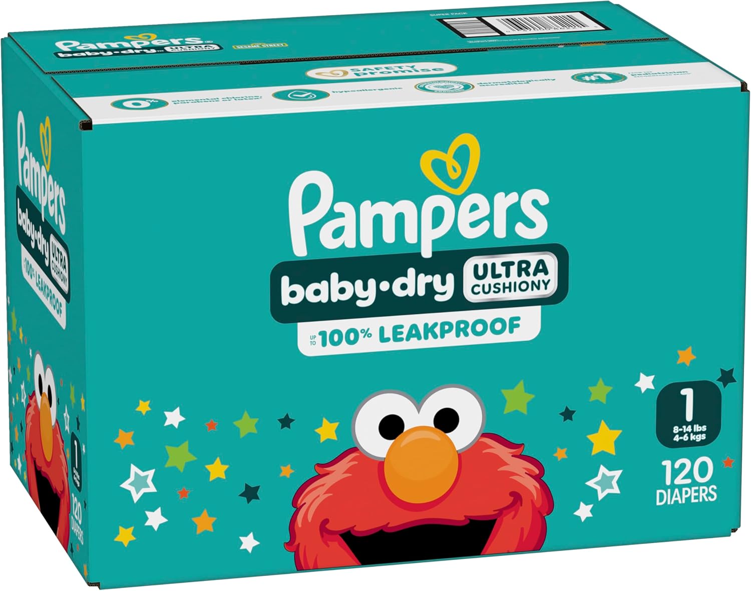 Pampers Diapers - Baby Dry - Size 1, 120 Count, Absorbent Disposable Infant