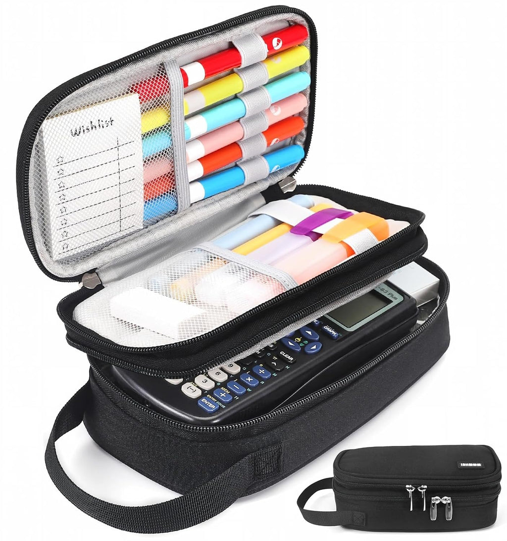 Pencil Case Large, High Capacity Canvas Big Pencil Pouch Organizer Holder