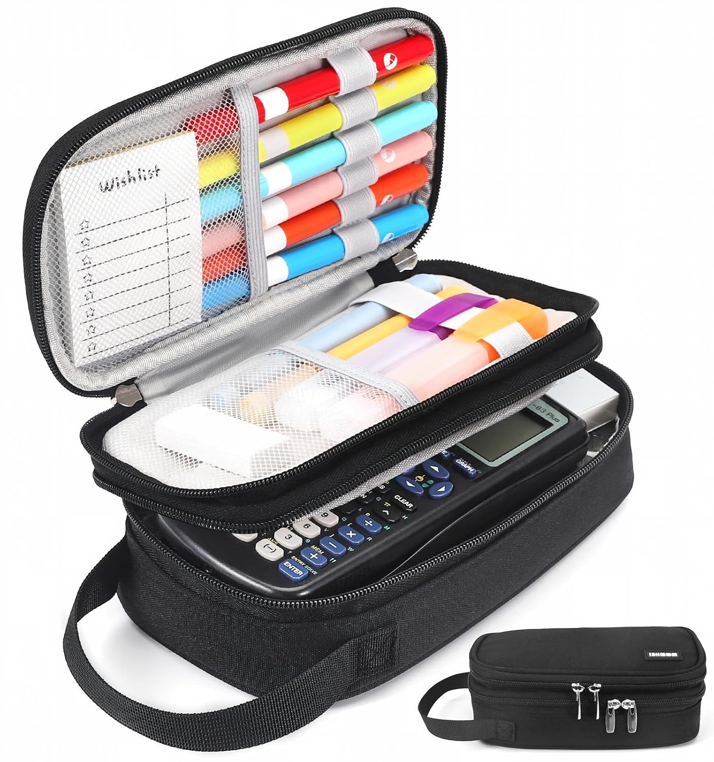 Pencil Case Large, High Capacity Canvas Big Pencil Pouch Organizer Holder