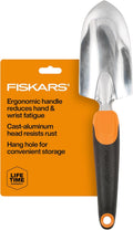 Fiskars Trowel, Heavy Duty Gardening Hand Tool with Hang Hole, For Digging