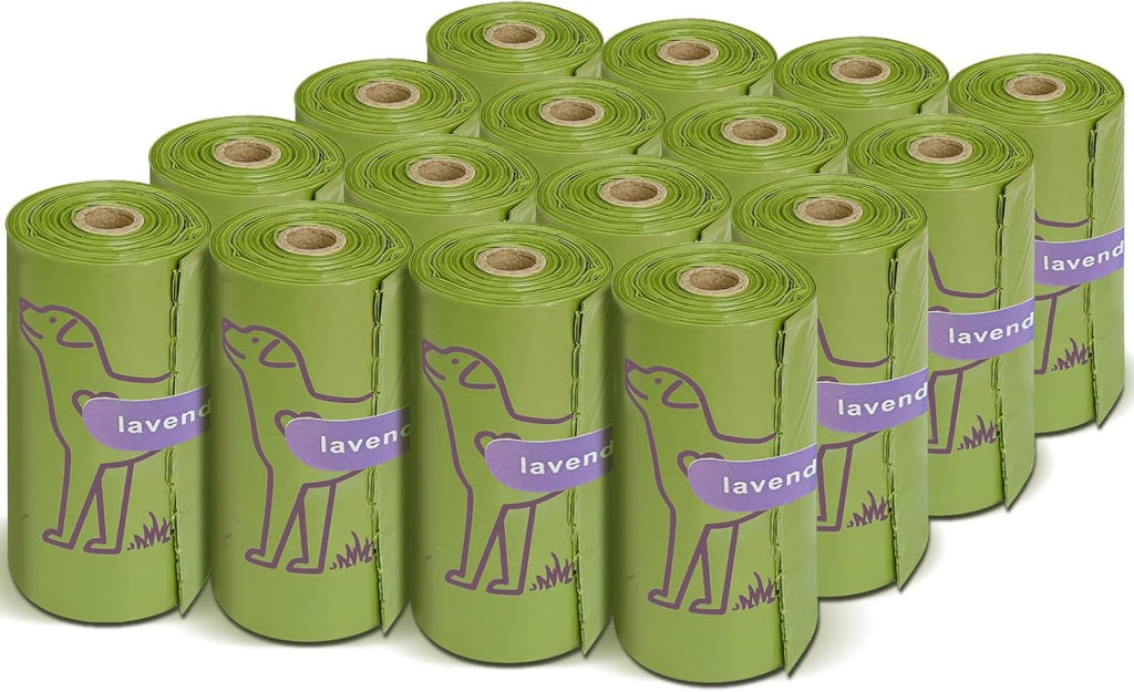 240 Count Lavender Scented 13‰۝ x 9‰۝ Dog Poop Bags Rolls, Leakproof Strong &