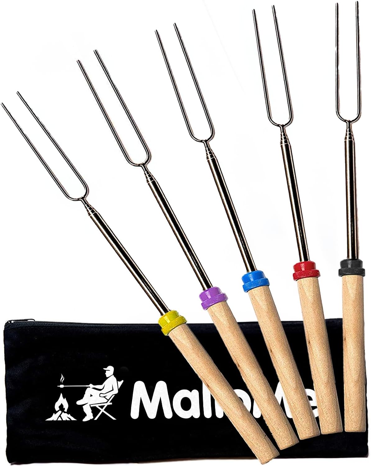MalloMe Smores Sticks for Fire Pit Long - Marshmallow Roasting Sticks Smores