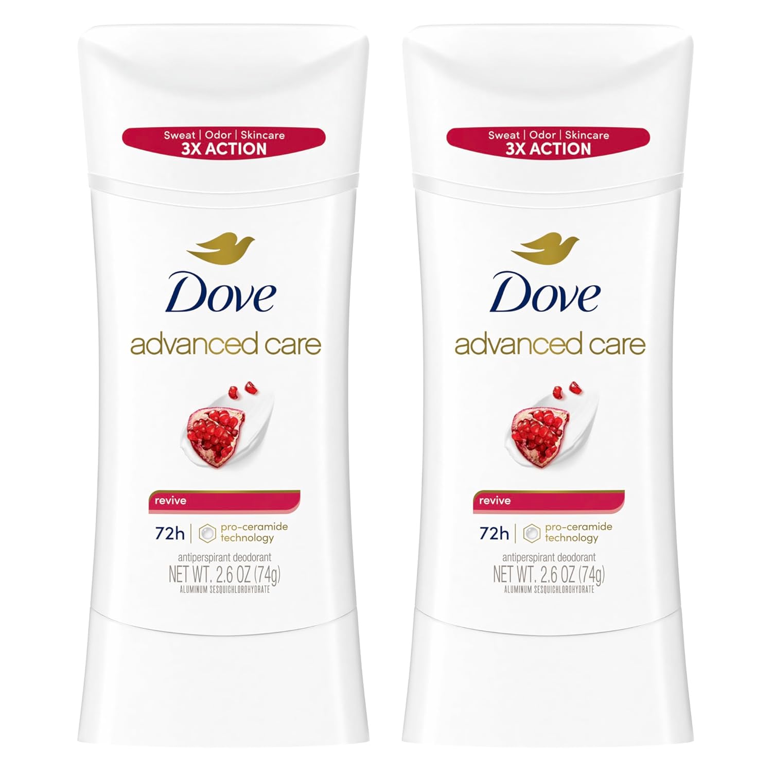 Dove Advanced Care Antiperspirant Deodorant for Women Twin Pack Revive 72
