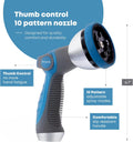 INNAV8 Garden Hose Nozzle Heavy Duty - Features 10 Spray Patterns, THUMB