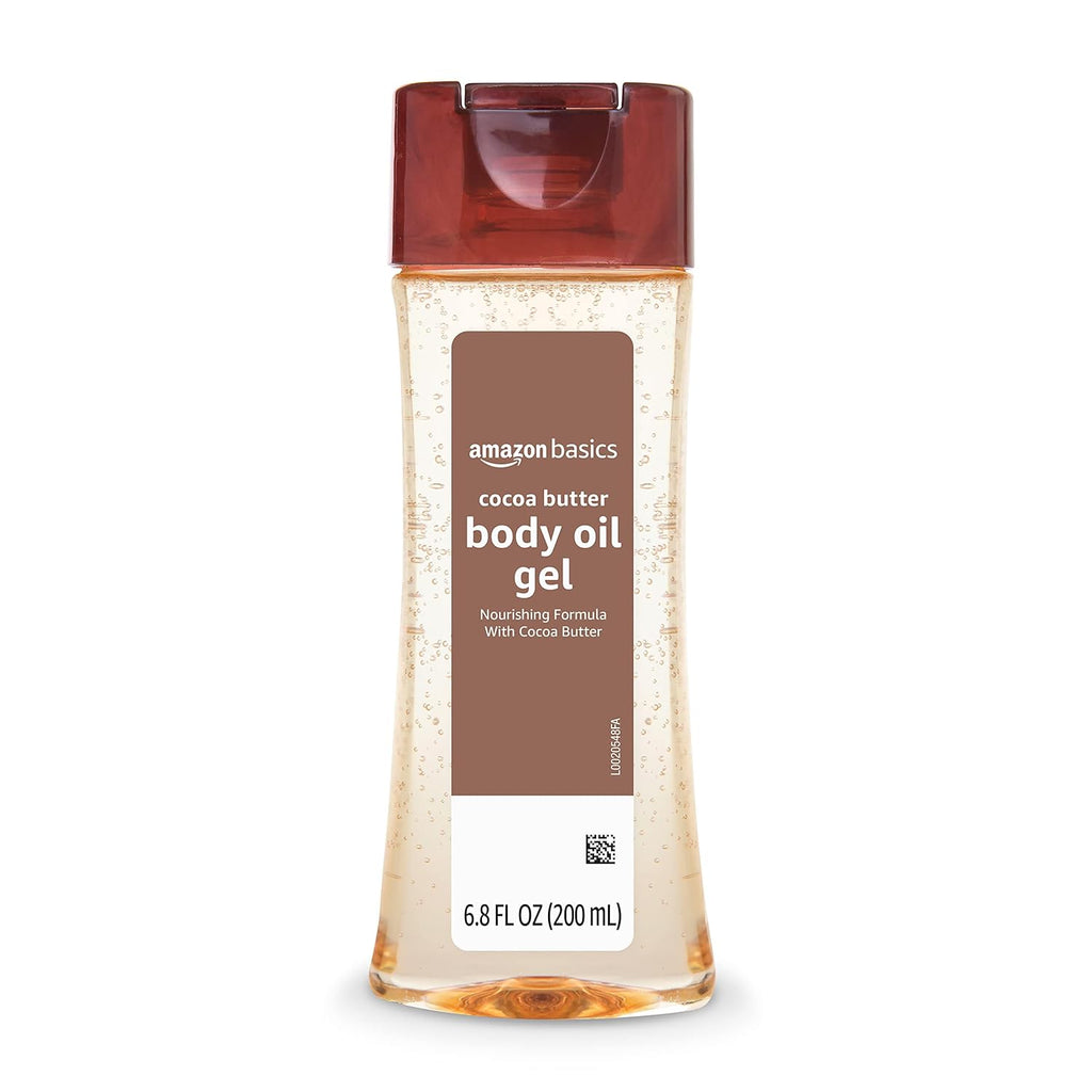 Amazon Basics Body Oil Gel with Cocoa Butter, Paraben Free, for Very Dry