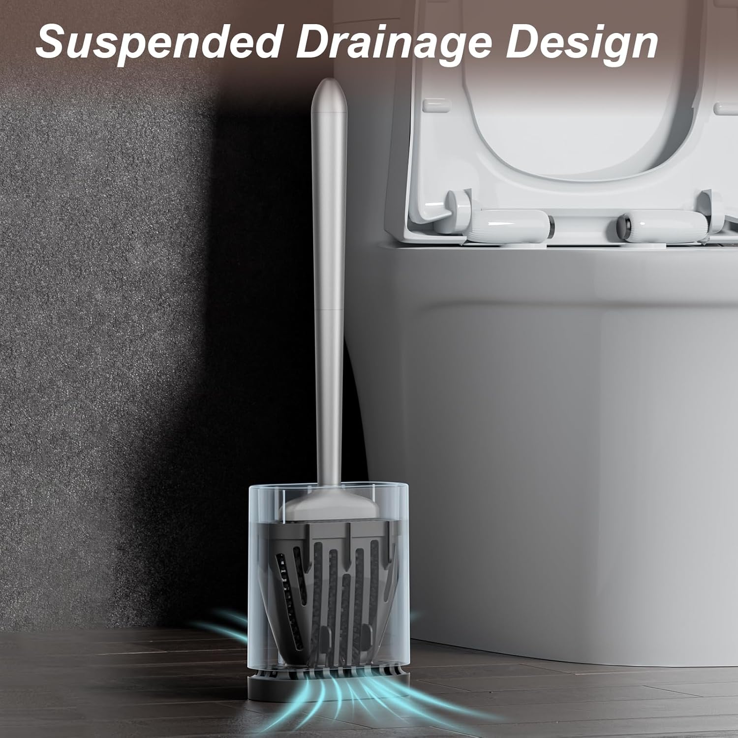 Sellemer Toilet Brush and Holder Set - Flexible Toilet Bowl Brush Head with