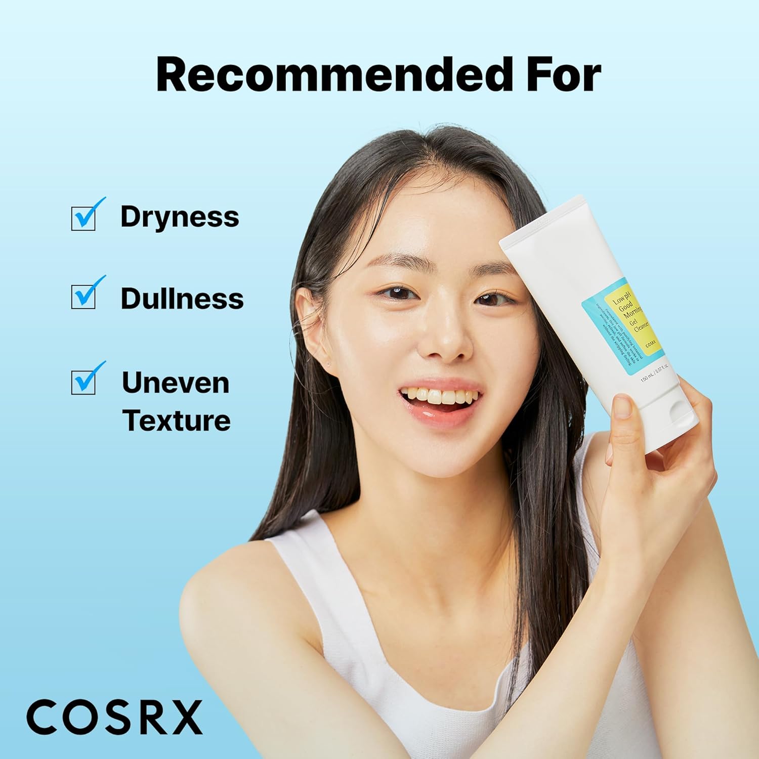 COSRX Low pH Good Morning Gel Face Cleanser, 5.07 fl oz, BHA Face Wash, Daily