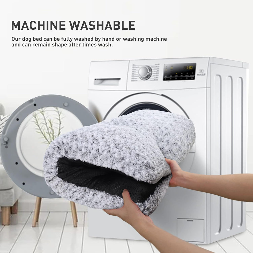 KSIIA Washable Dog Bed Deluxe Plush Dog Crate Beds Comfy Kennel Pad Anti-Slip