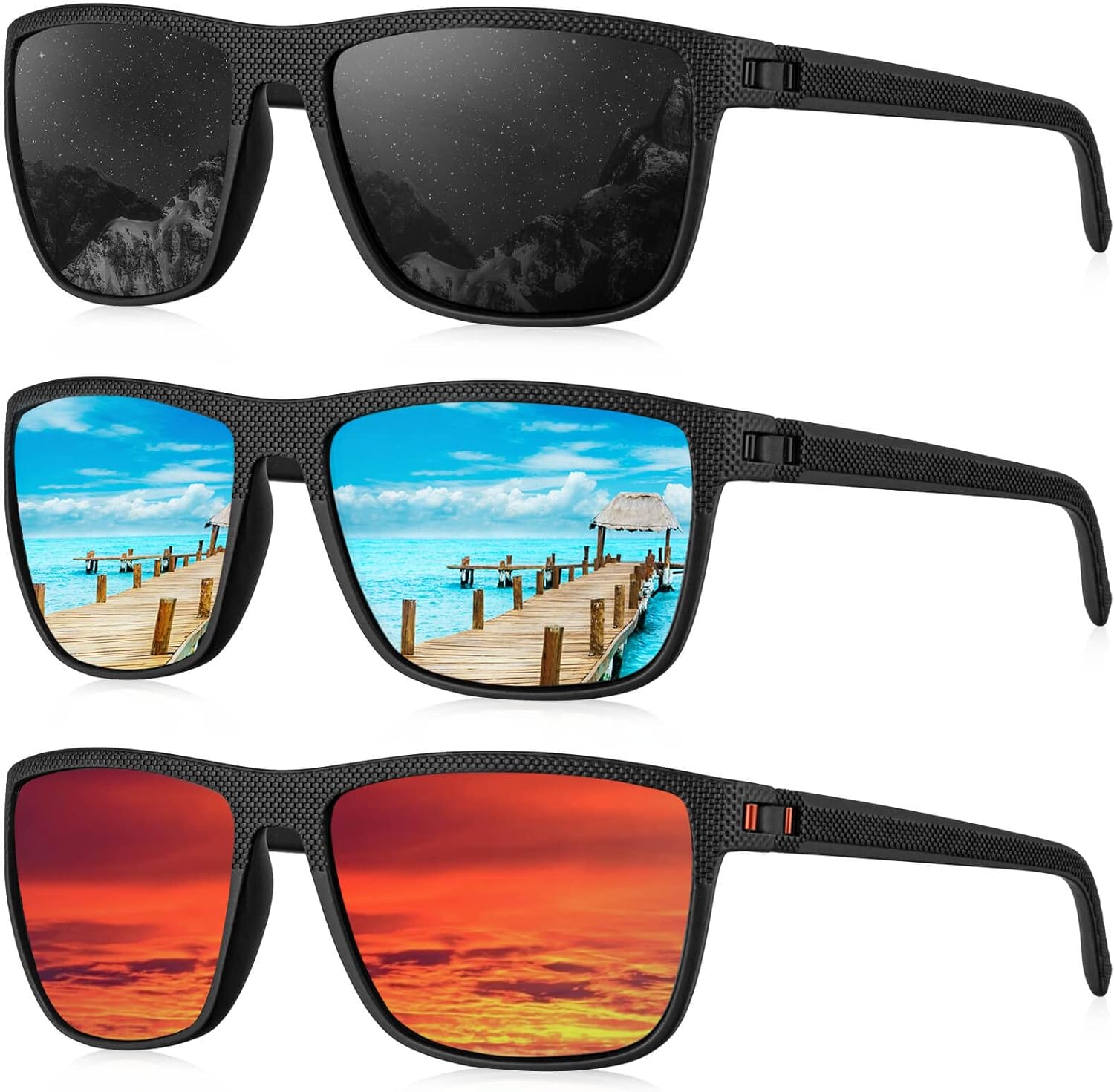 KALIYADI Polarized Sunglasses for Men, Lightweight Sun Glasses with UV
