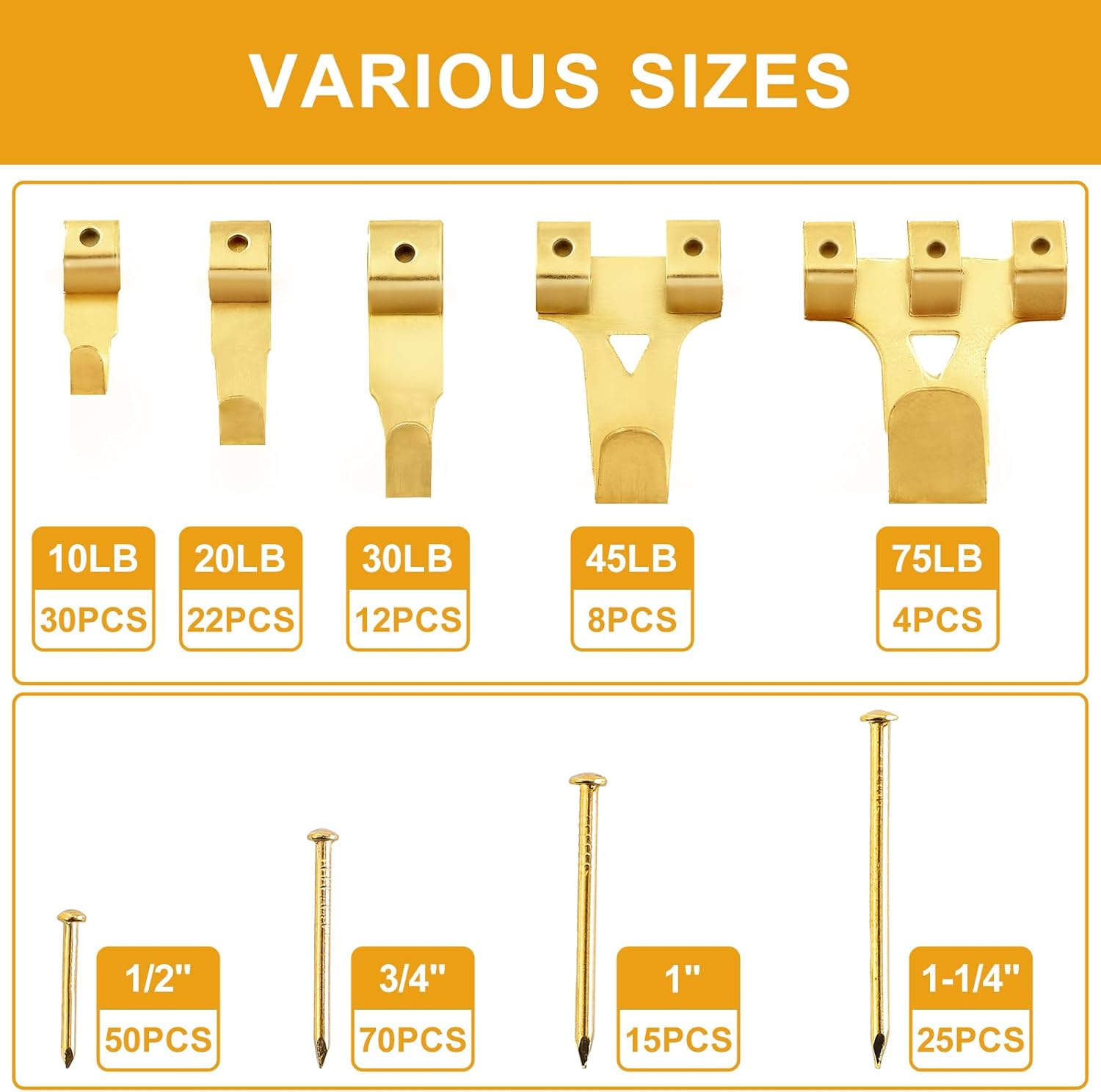 KURUI 303Pcs Picture Hanging Kit, Picture Hangers Assorted Kit with Heavy