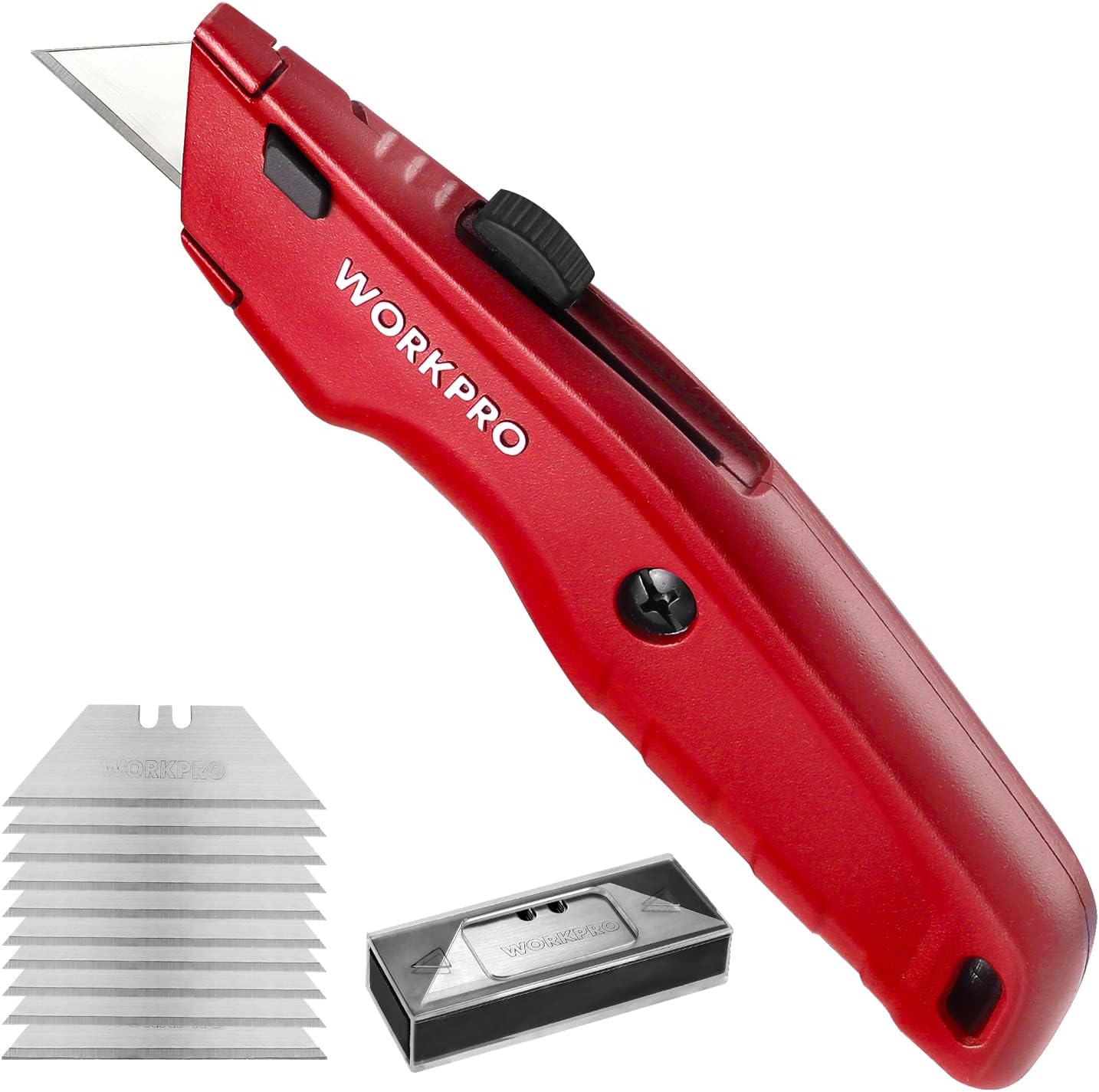 WORKPRO Premium Utility Knife, Retractable All Metal Heavy Duty Box Cutter