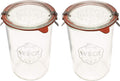 WECK 743 Glass Canning Jars with Lids, Sourdough Starter Jar 2 Pack