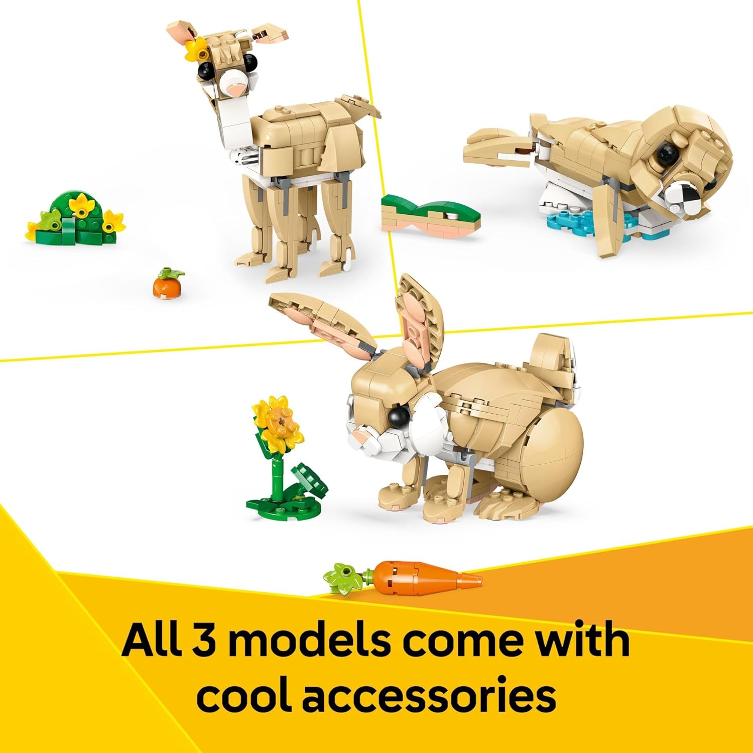 LEGO Creator 3 in 1 Cute Bunny Toy - Building Toy Set with 3 Build Options