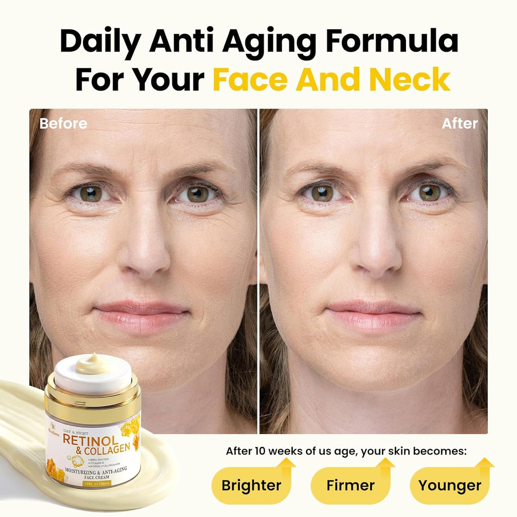 Retinol Cream for Face Anti Aging: Wrinkle Cream for Face Neck with Collagen