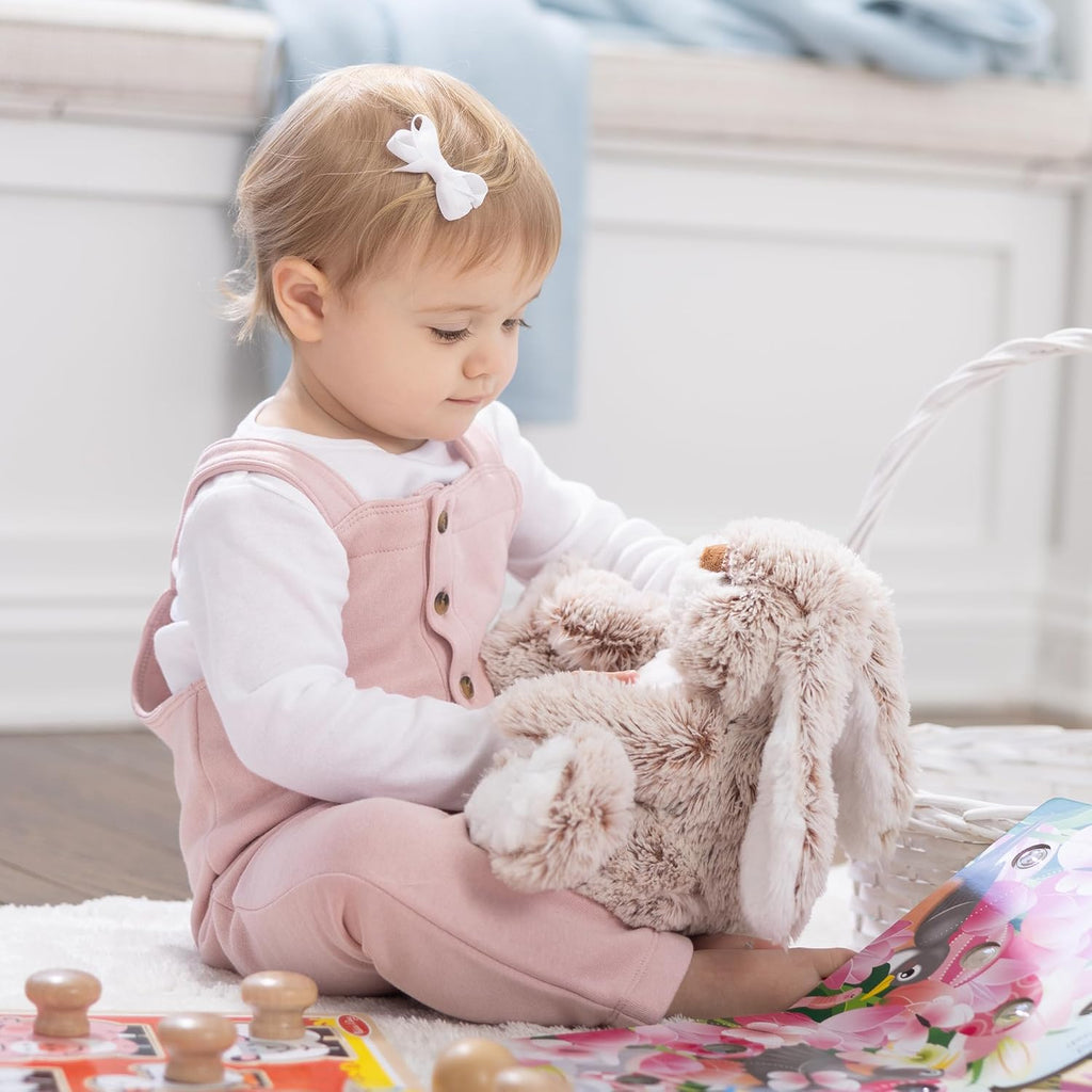 Melissa & Doug Burrow Bunny Stuffed Animal Plushie with Big Feet, Floppy Ears