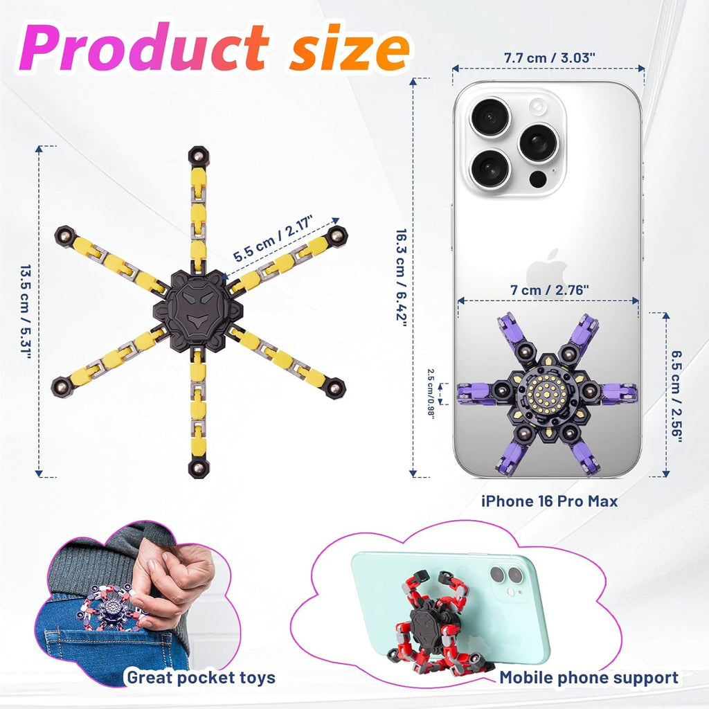 Gokeey Transformable Fidget Spinners Toys 4 Pcs for Kids and Adults Stress