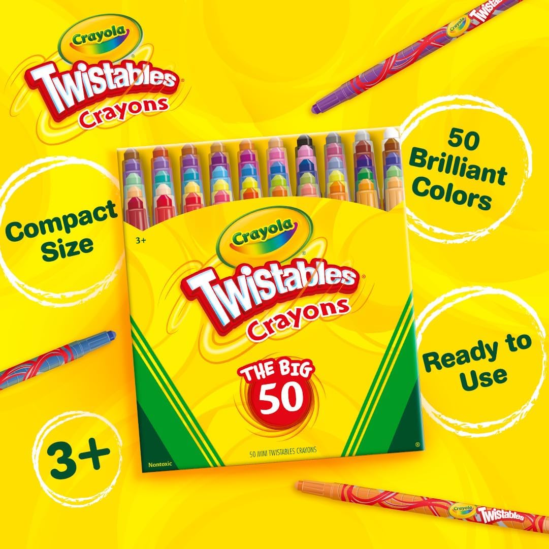 Crayola Mini Twistables Crayons for Kids (50ct), Essential Easter Basket