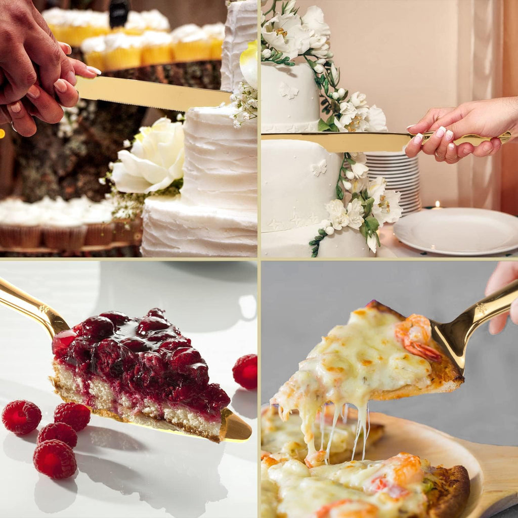 Eisinly Cake Cutting Set for Wedding, Elegant Cake Knife and Server Set with