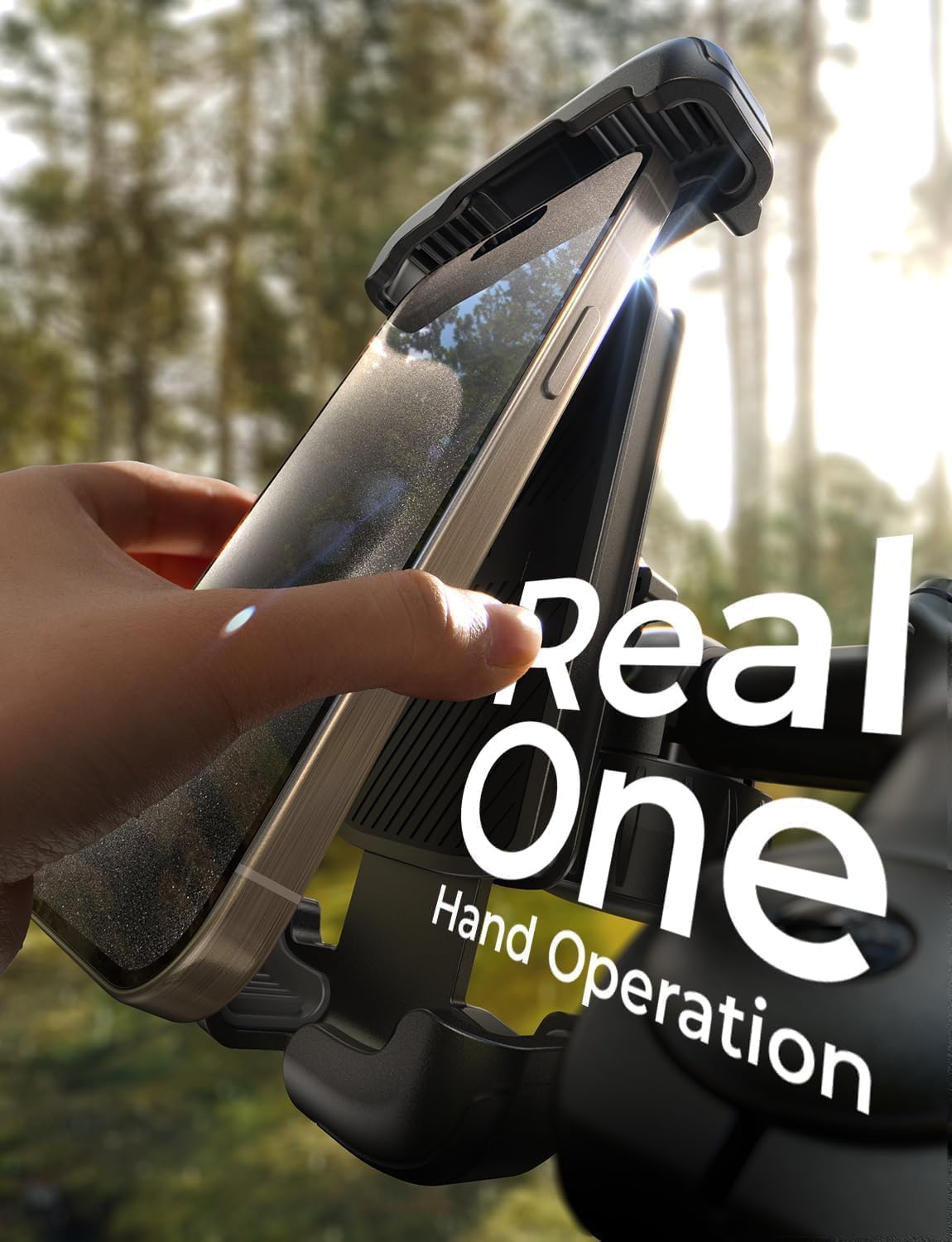 LISEN Bike Phone Holder, Super Easy Install Motorcycle Phone Mount Ebike