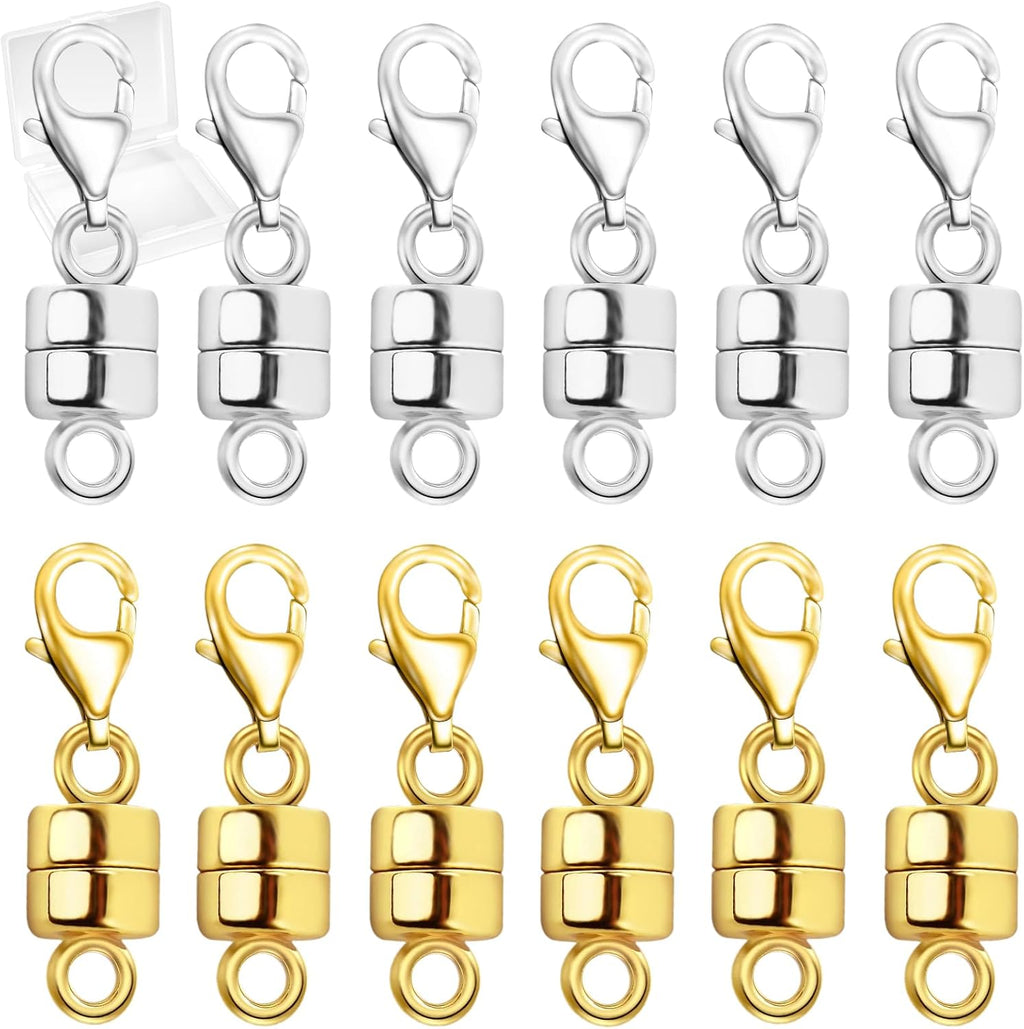 MKCYD Magnetic Necklace Clasp with Lobster Clasp,14K Gold and Silver Magnetic