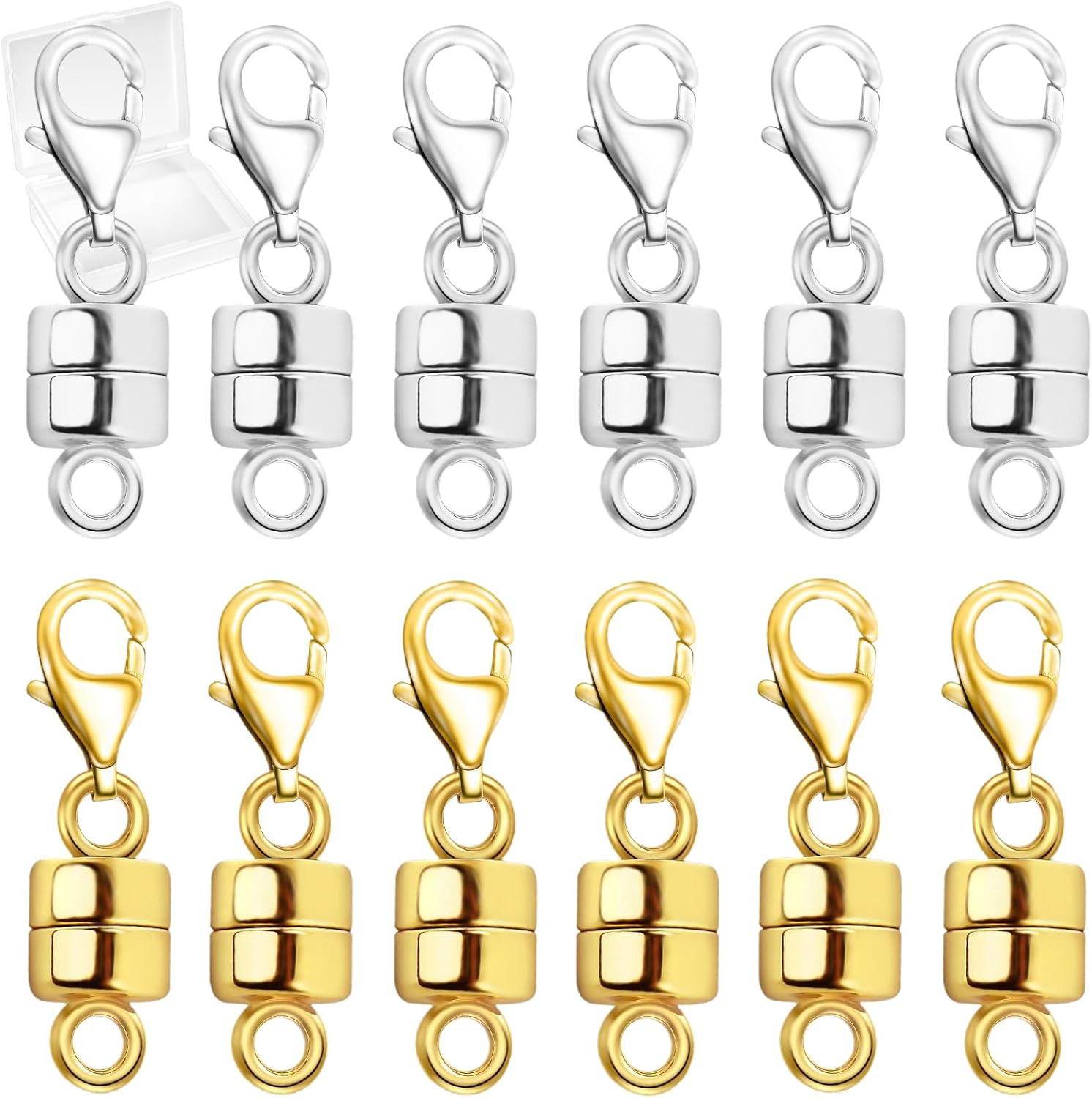 MKCYD Magnetic Necklace Clasp with Lobster Clasp,14K Gold and Silver Magnetic