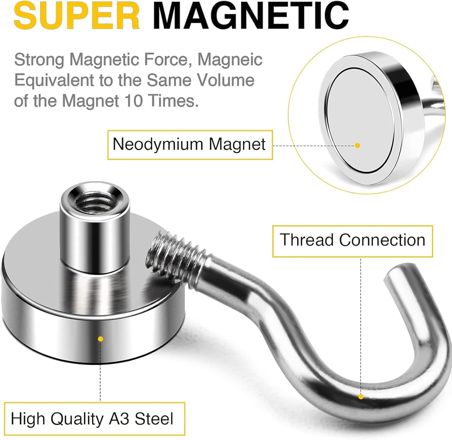 DIYMAG Magnetic Hooks, 30lbs+ Magnet Hook 2026 Cruise Cabin Ship Essentials