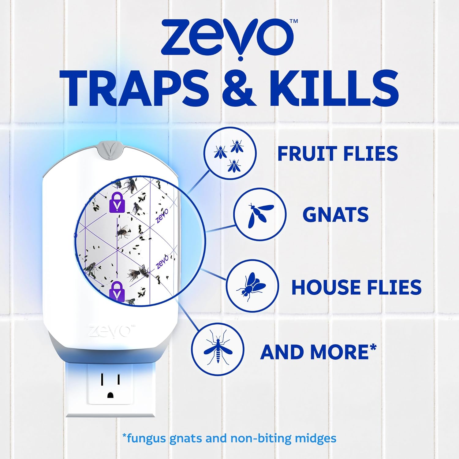 Zevo Flying Insect Trap Official Refill Cartridges - Fits Both Zevo Trap &