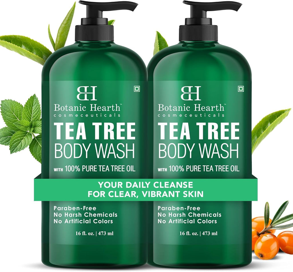 Botanic Hearth Tea Tree Body Wash 16 fl oz (2 Pack) Natural Antifungal & Odor
