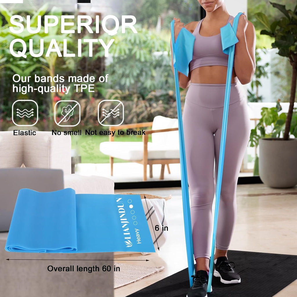 Lianjindun 5 Pcs Professional Resistance Bands. Latex-Free, Pilates Band