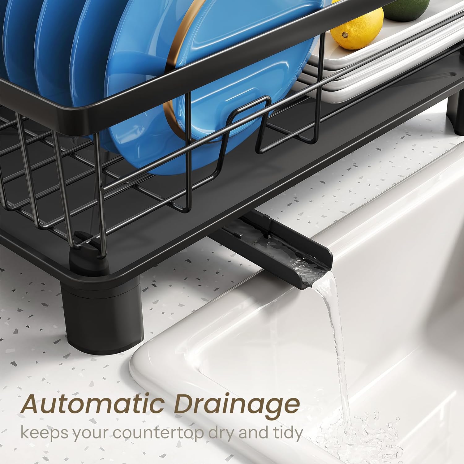 SNTD Dish Drying Rack - Space-Saving Dish Rack for Kitchen Counter, Stainless