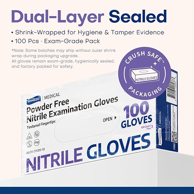 Supmedic Medical Soft Max‰ã¢ Nitrile Disposable Gloves, 100 Ct Latex-Free