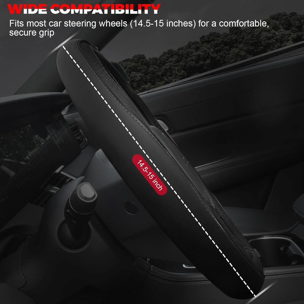 Ouzorp Car Steering Wheel Cover, Microfiber Leather Steering Wheel Covers
