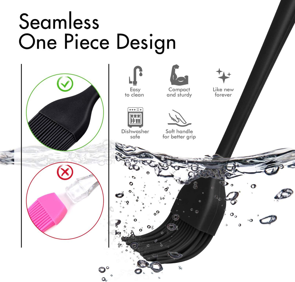 HOTEC 600‰ãä Heat Resistasnt Basting Brushes, BPA Free Silicone Pastry Brush