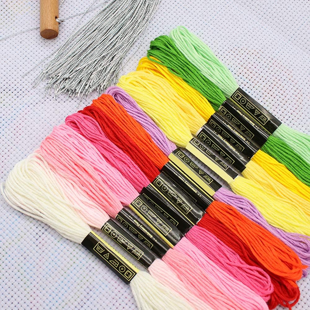 Friendship Bracelet String 50 Skeins Rainbow Color Embroidery Floss Cross