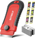 DIYSELF 1 Pack Razor Blade Scraper with 15 Extra Blades, Scraper Tool for