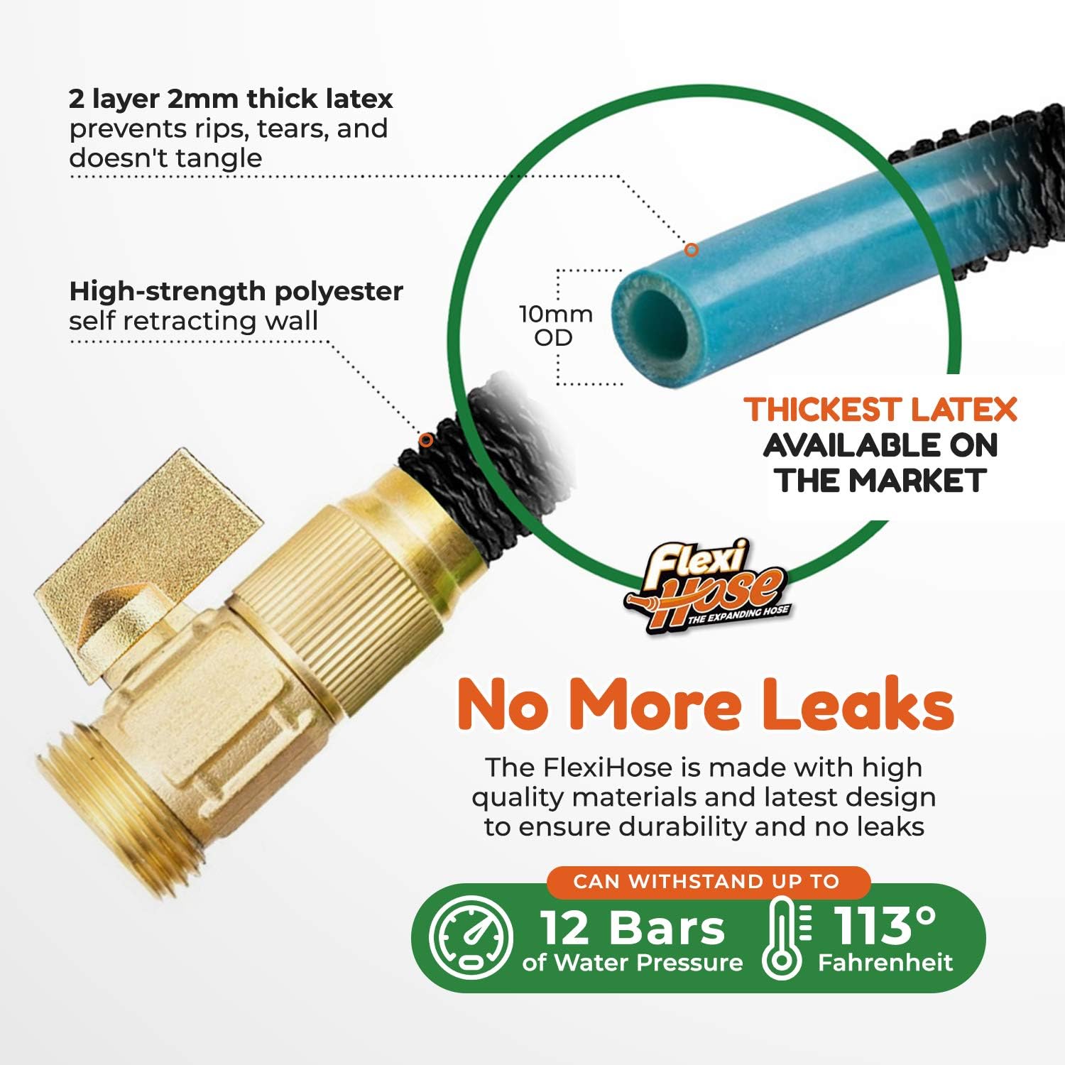 Flexi Hose Lightweight Expandable Garden Hose, 50FT - Retractable Garden