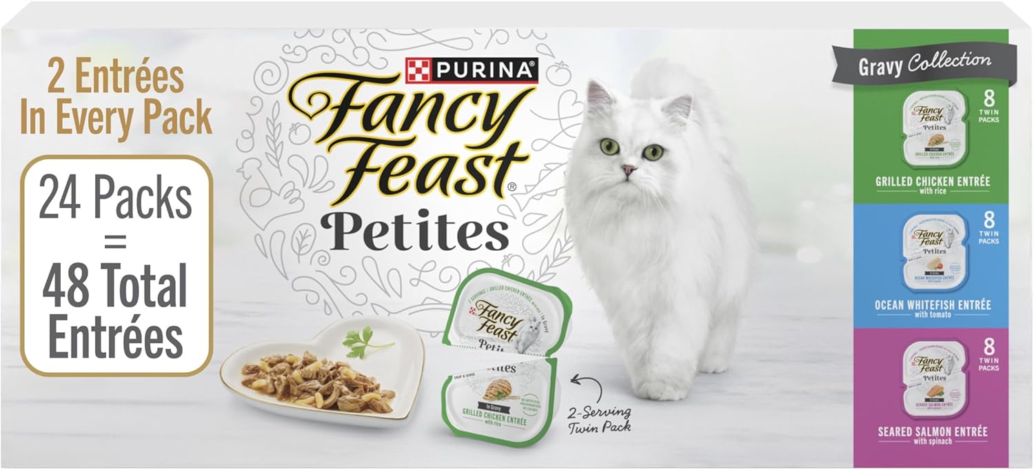 Purina Fancy Feast Gourmet Wet Cat Food Variety Pack, Petites Gravy