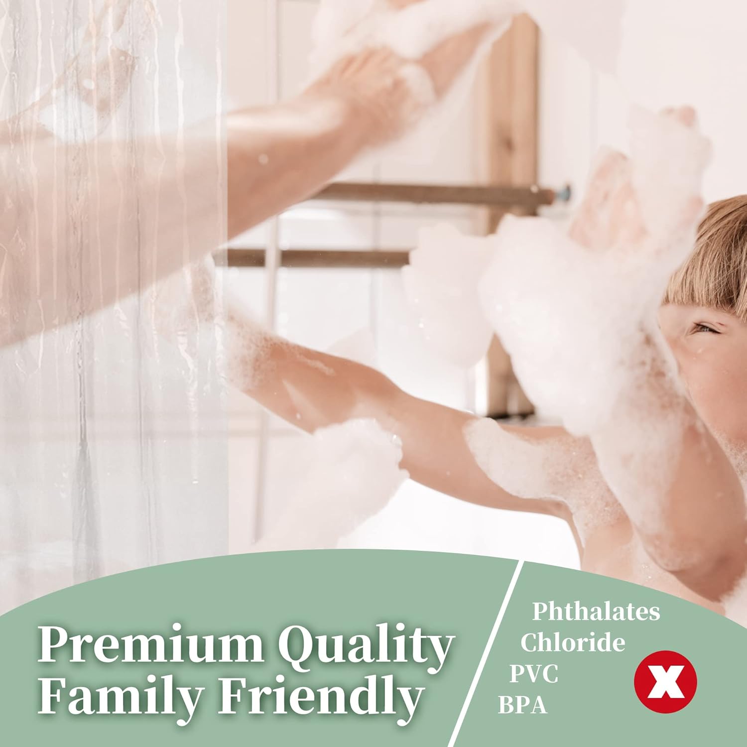 Barossa Design Plastic Shower Liner Clear - Premium PEVA Shower Curtain Liner