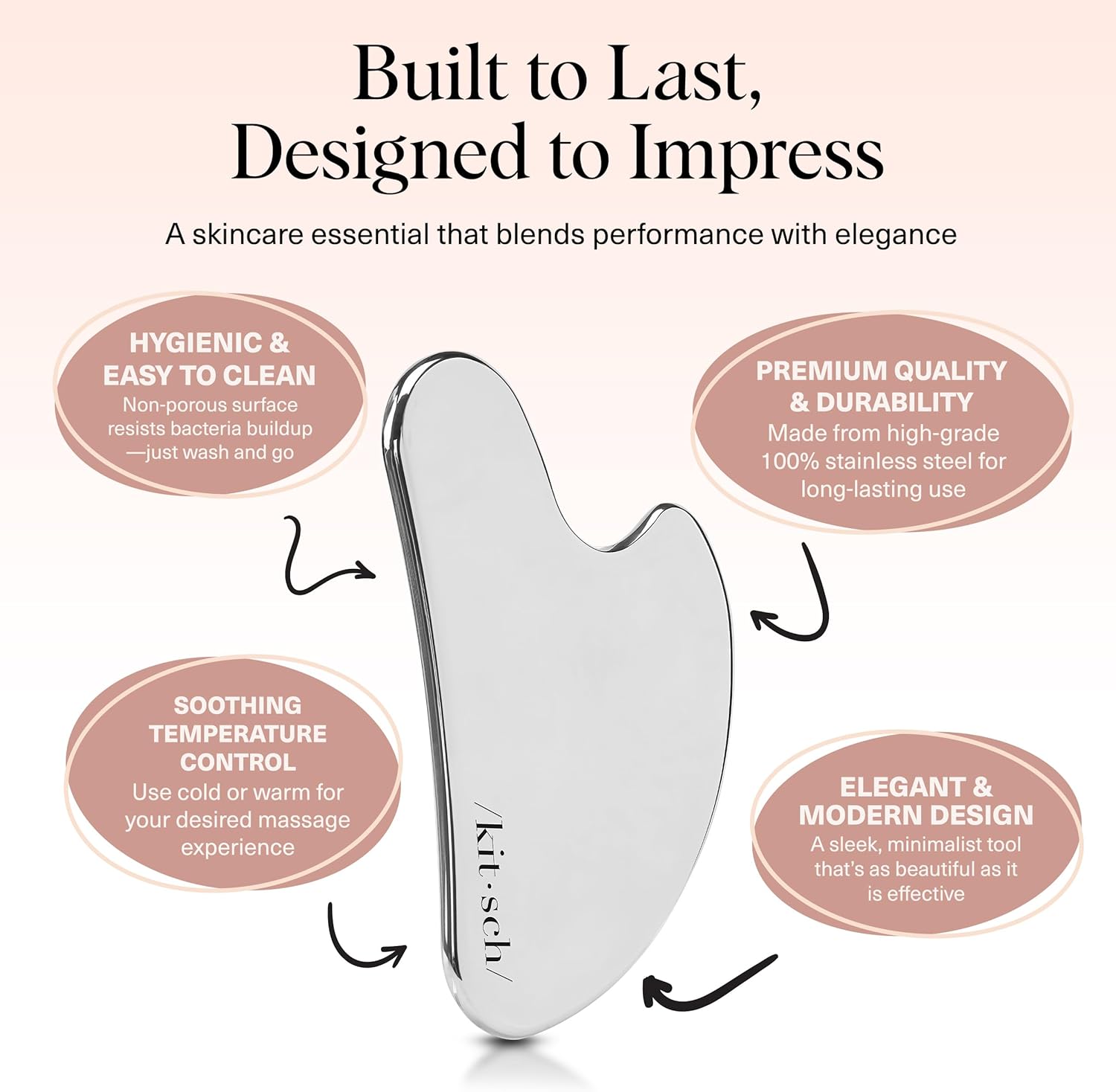 Kitsch Stainless Steel Gua Sha Facial Tools - Guasha Tool for Face, Face